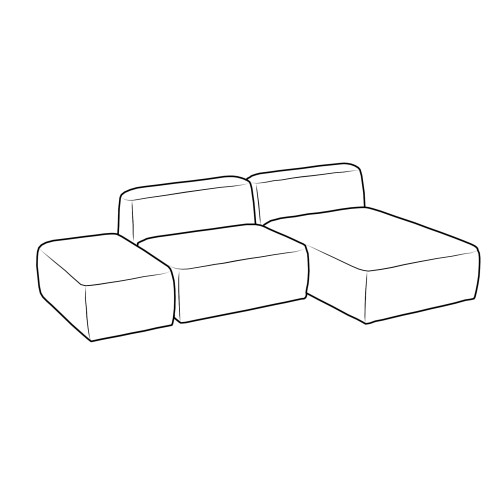 Модульный диван Маттео Комплект 5, Оттоманка, Пуф и Средний модуль на заказ